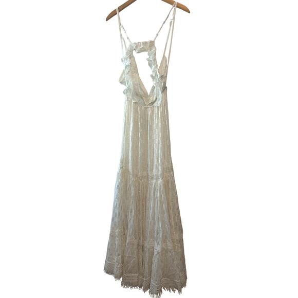 Rococo Sand Paola White Cut Out Maxi Dress NWT Size Large Boho Resort - Picture 4 of 15